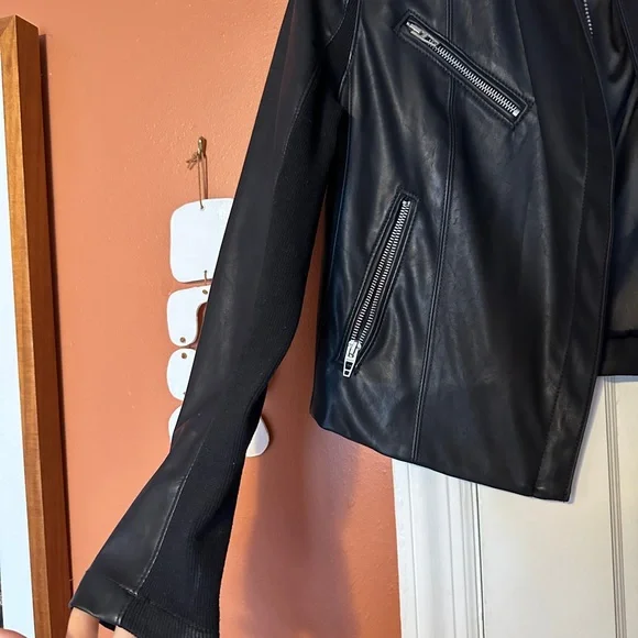 Blank NYC Record Breaker Collarless Faux Leather Moto Jacket - Picture 7 of 13